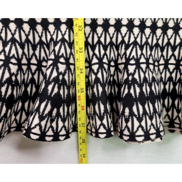 Dressbarn Womens Geometric Print Knit Dress Black Cream Medium - Picture 11 of 11